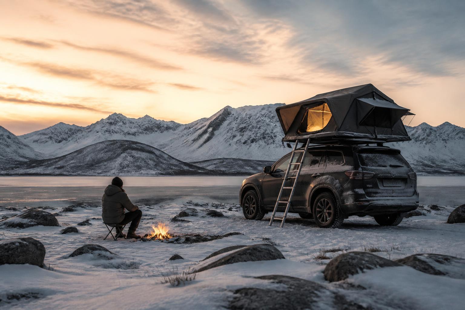 Wintercamping im Dachzelt: So gelingt das Übernachten auf dem Autodach